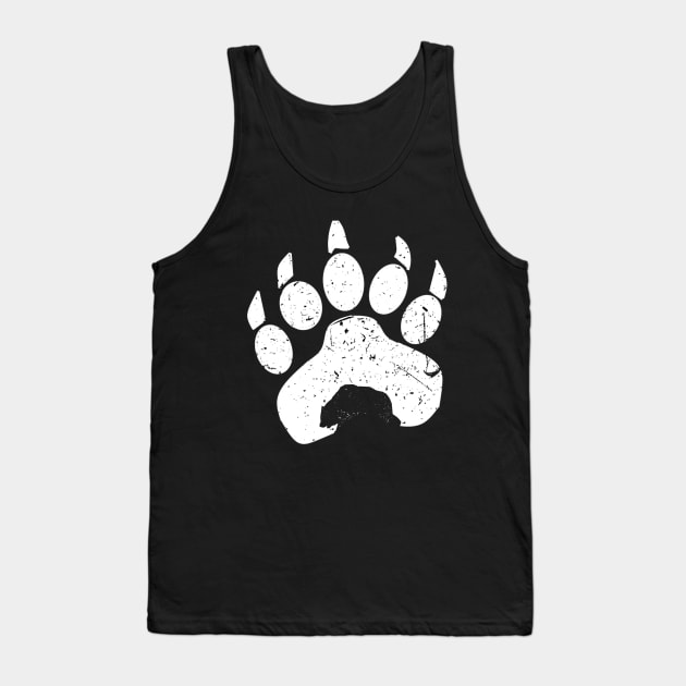 Bear Paw Silhouette [White Design] Tank Top by The Bear Paw 